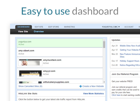 Easy to use dashboard.